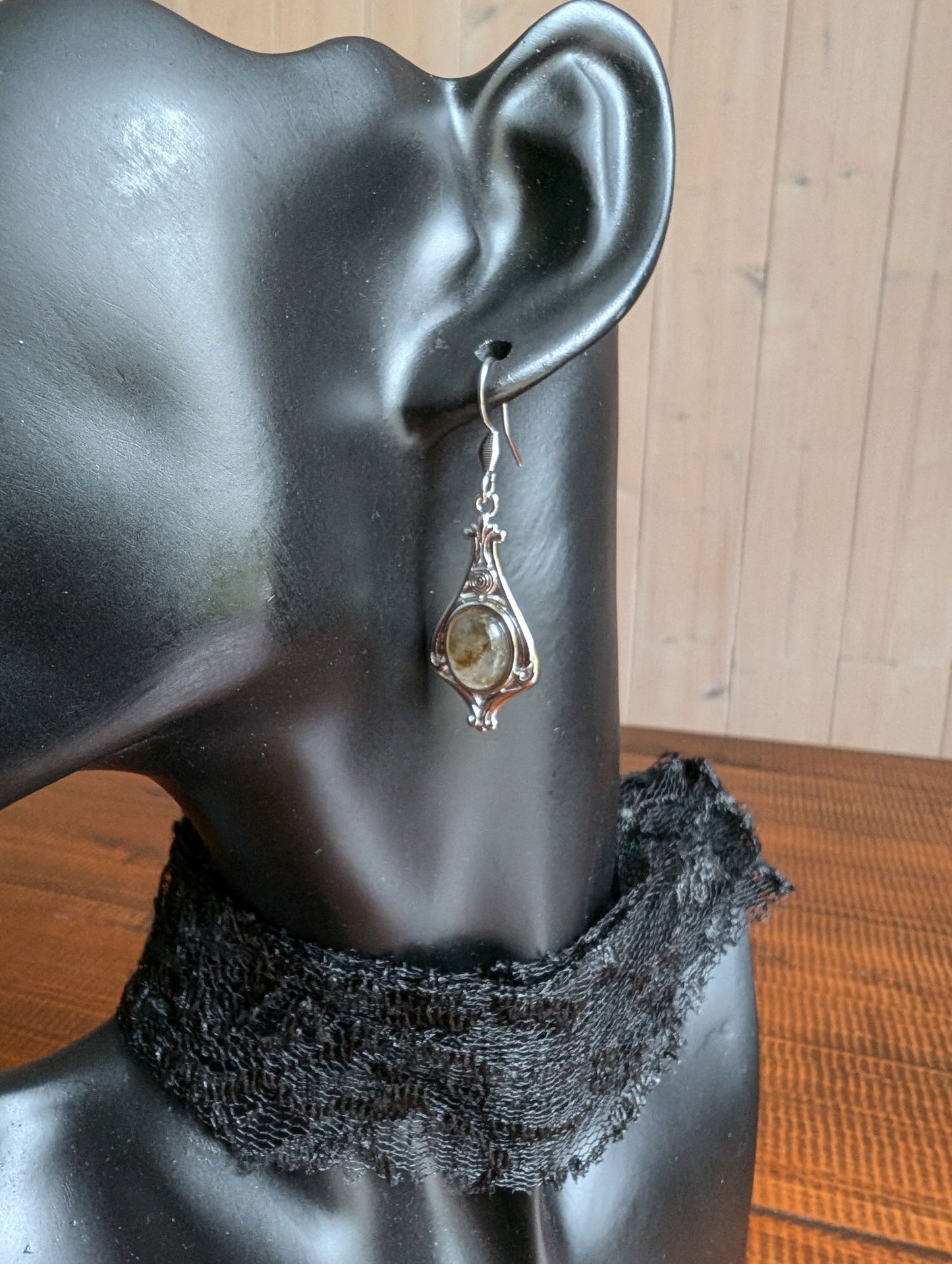 Boucles d'oreilles labradorites - Aurore Lune 