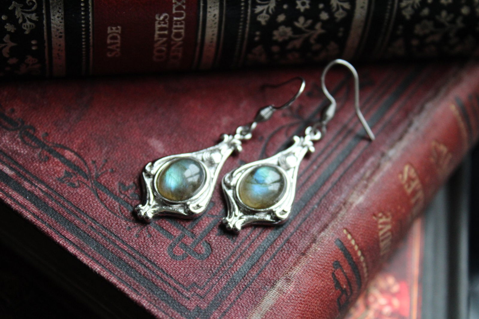Boucles d'oreilles labradorites - Aurore Lune 