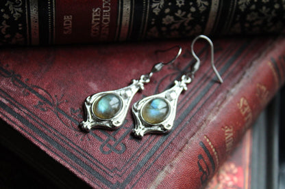 Boucles d'oreilles labradorites - Aurore Lune 