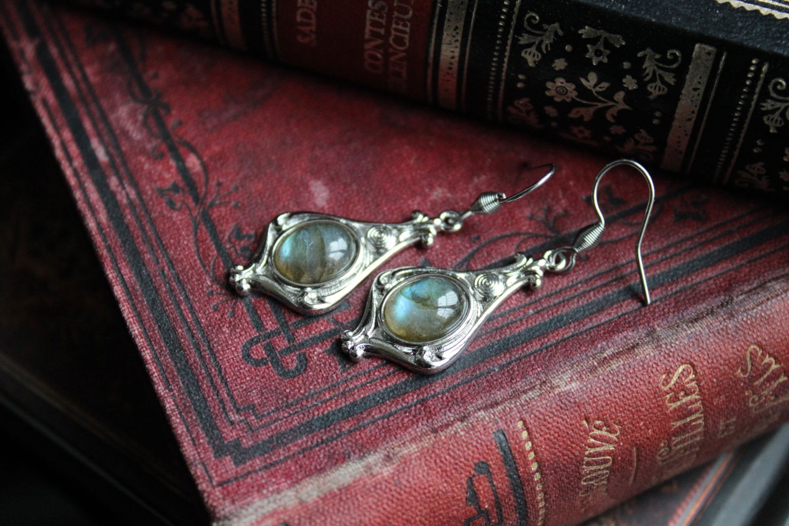 Boucles d'oreilles labradorites - Aurore Lune 