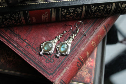 Boucles d'oreilles labradorites - Aurore Lune 