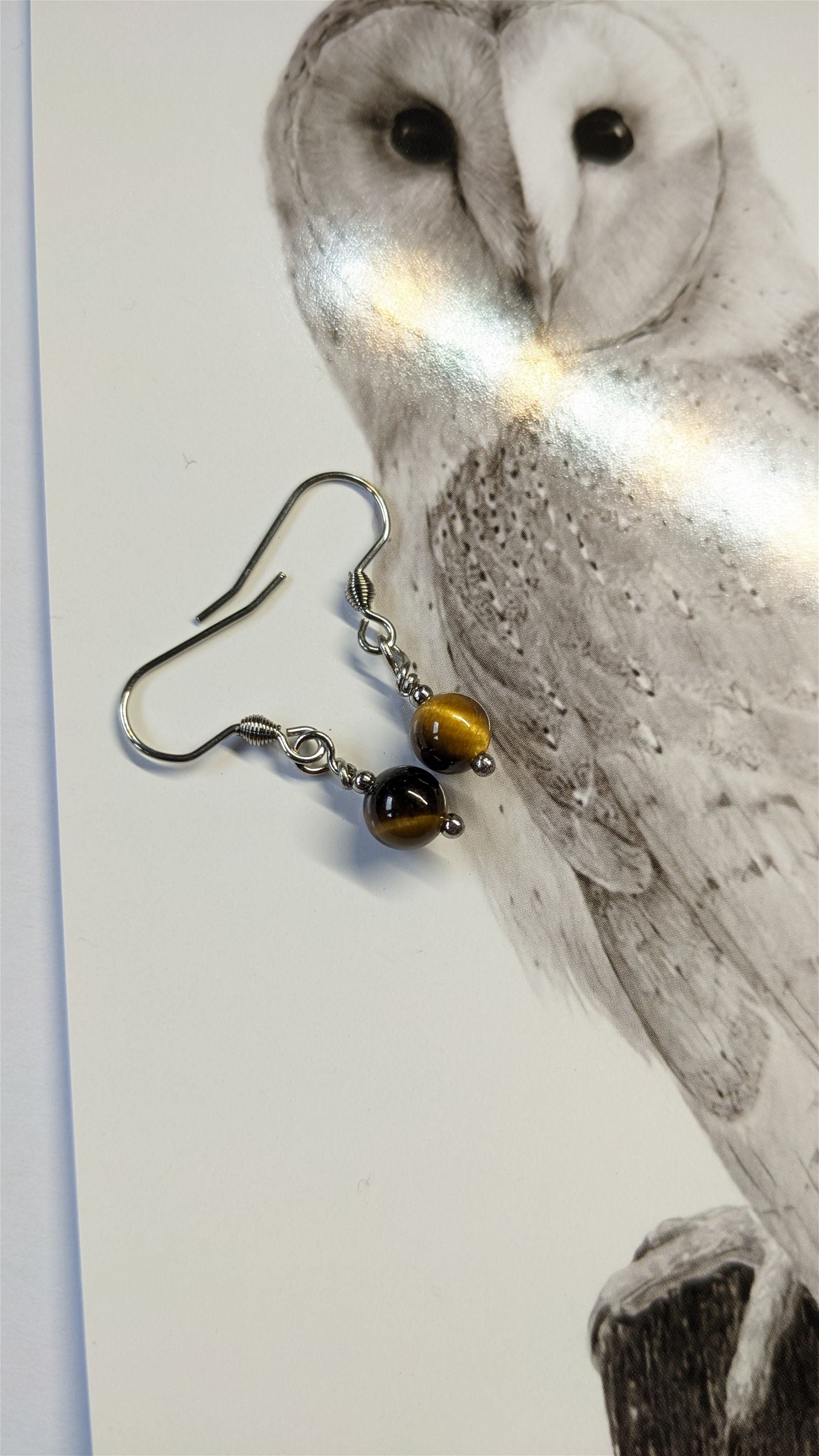 Boucles d'oreilles  oeil de tigre - Aurore Lune 