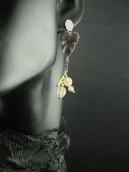 Boucles d'oreilles quartz rutile - Aurore Lune 