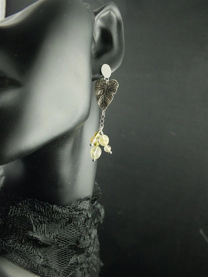 Boucles d'oreilles quartz rutile - Aurore Lune 