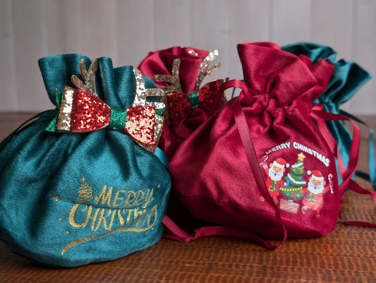 Bourse cadeau de Noël en velours AU CHOIX - Aurore Lune 