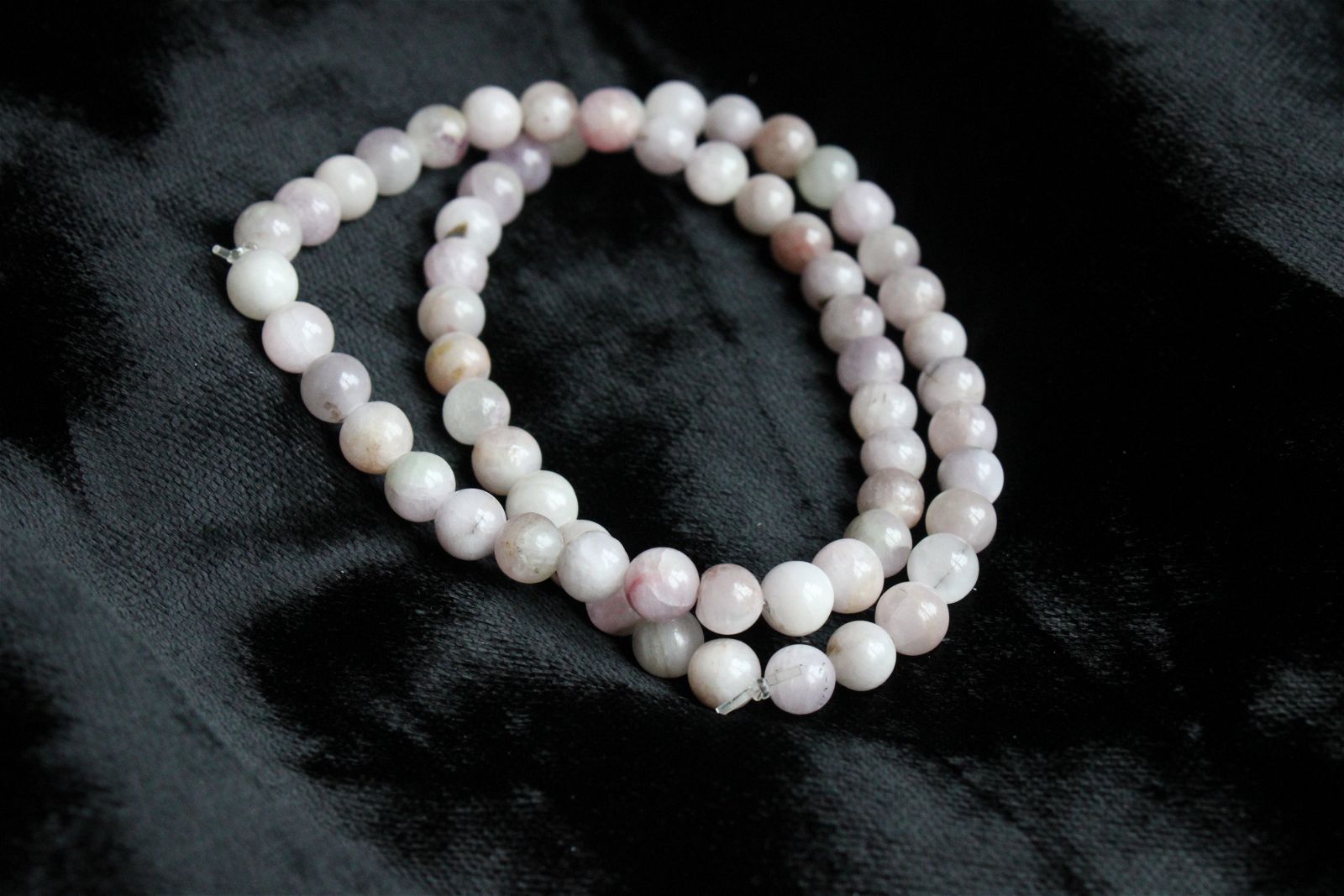 Bracelet élastiqué de kunzite - poignet moyen à épais - Aurore Lune 