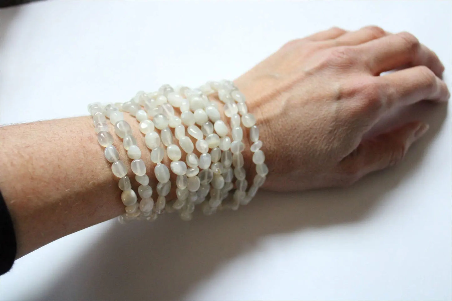 Bracelet en pierre de lune 17 cm - Aurore Lune 