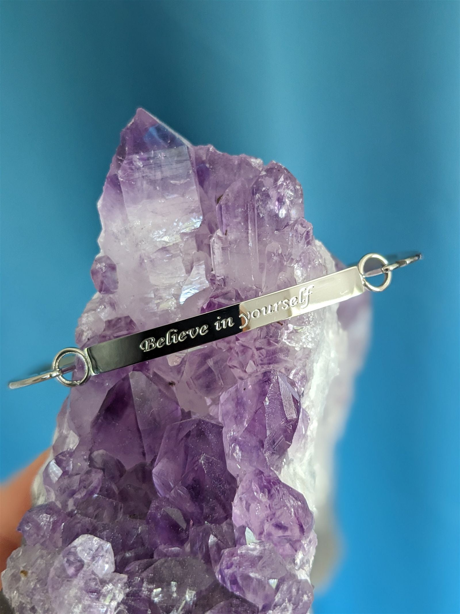 Bracelet inox "believe in yourself" CROIS EN TOI - Aurore Lune 