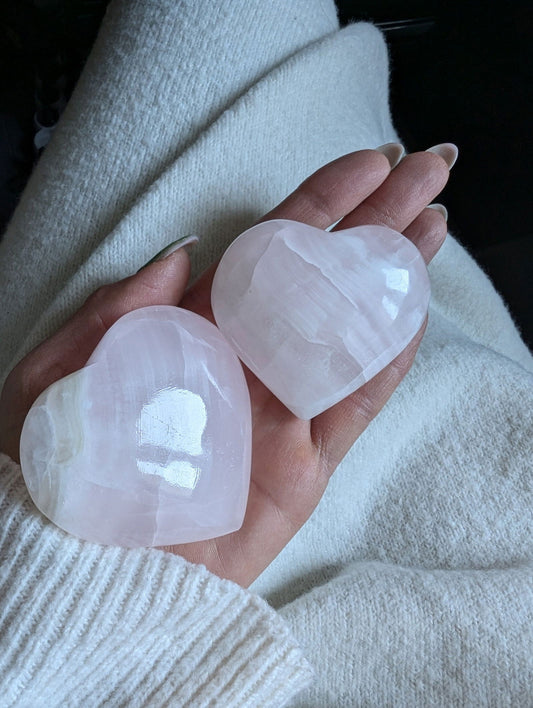 Coeur en manganocalcite - Aurore Lune 