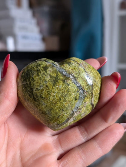 Coeur en opale verte - Aurore Lune 