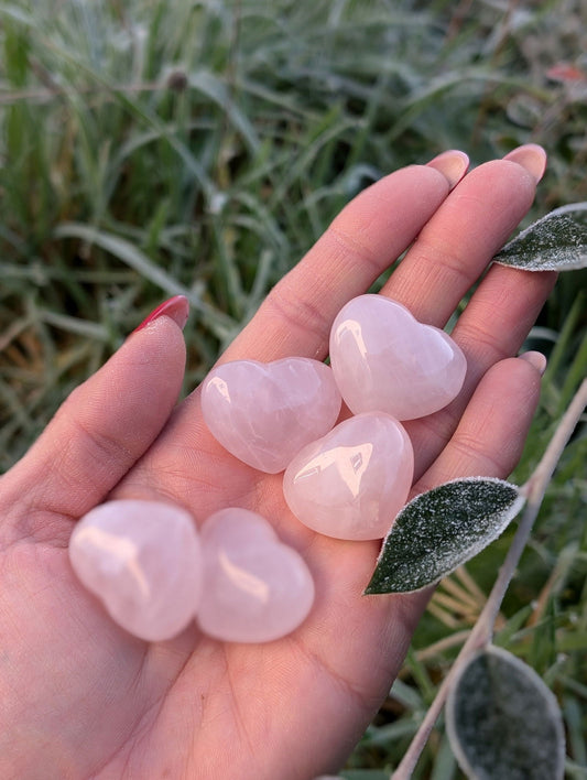 Coeur en quartz rose 3 cm - Aurore Lune 