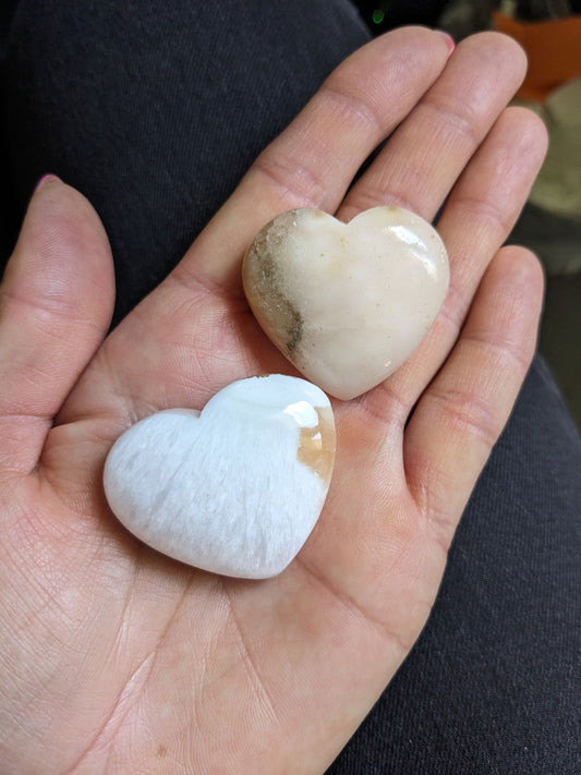 Coeur en stilbite à l'unité - Aurore Lune 