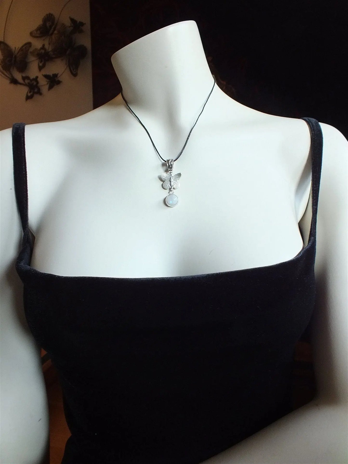 Collection papillon labradorite blanche - Aurore Lune 
