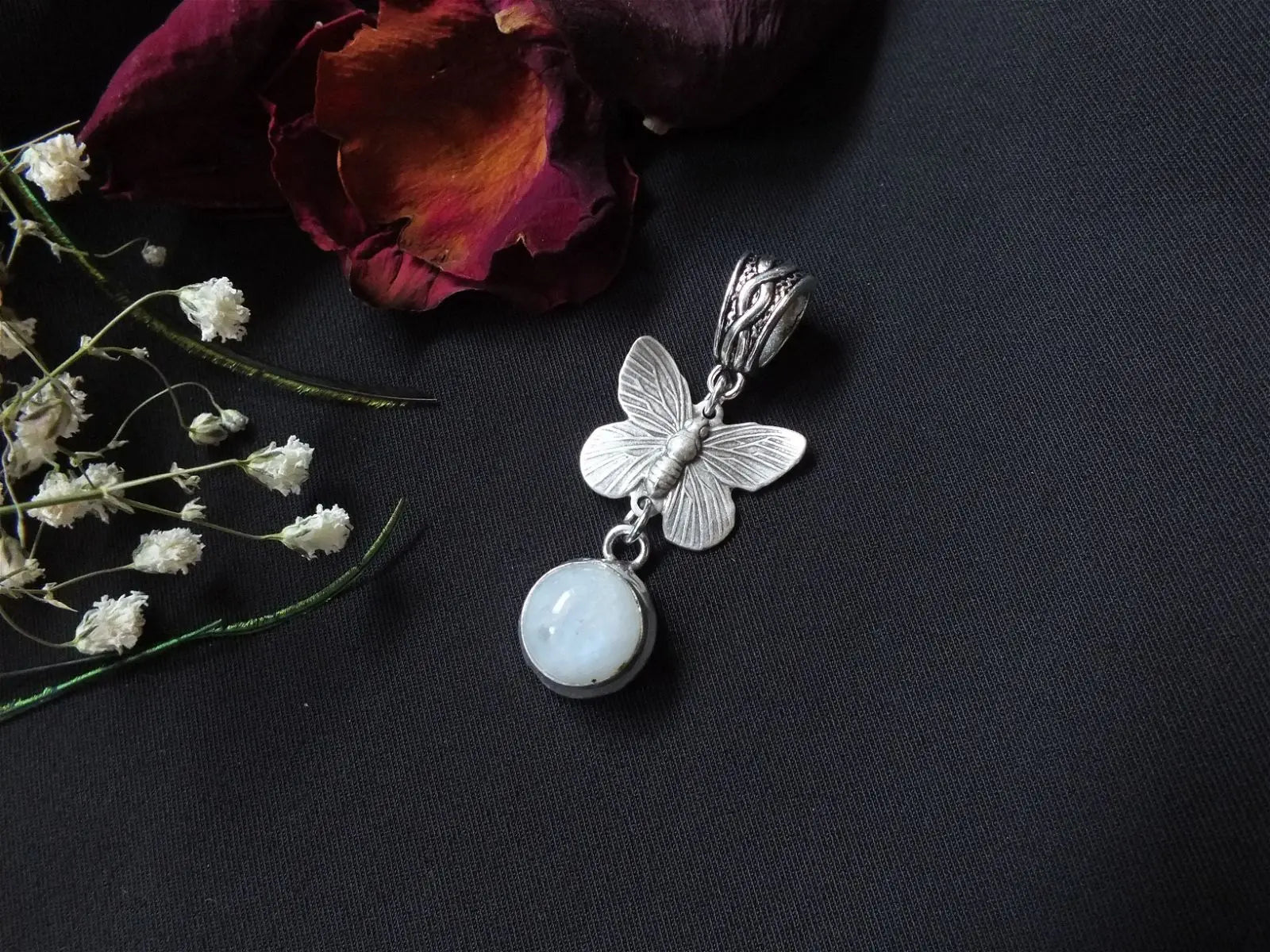 Collection papillon labradorite blanche - Aurore Lune 