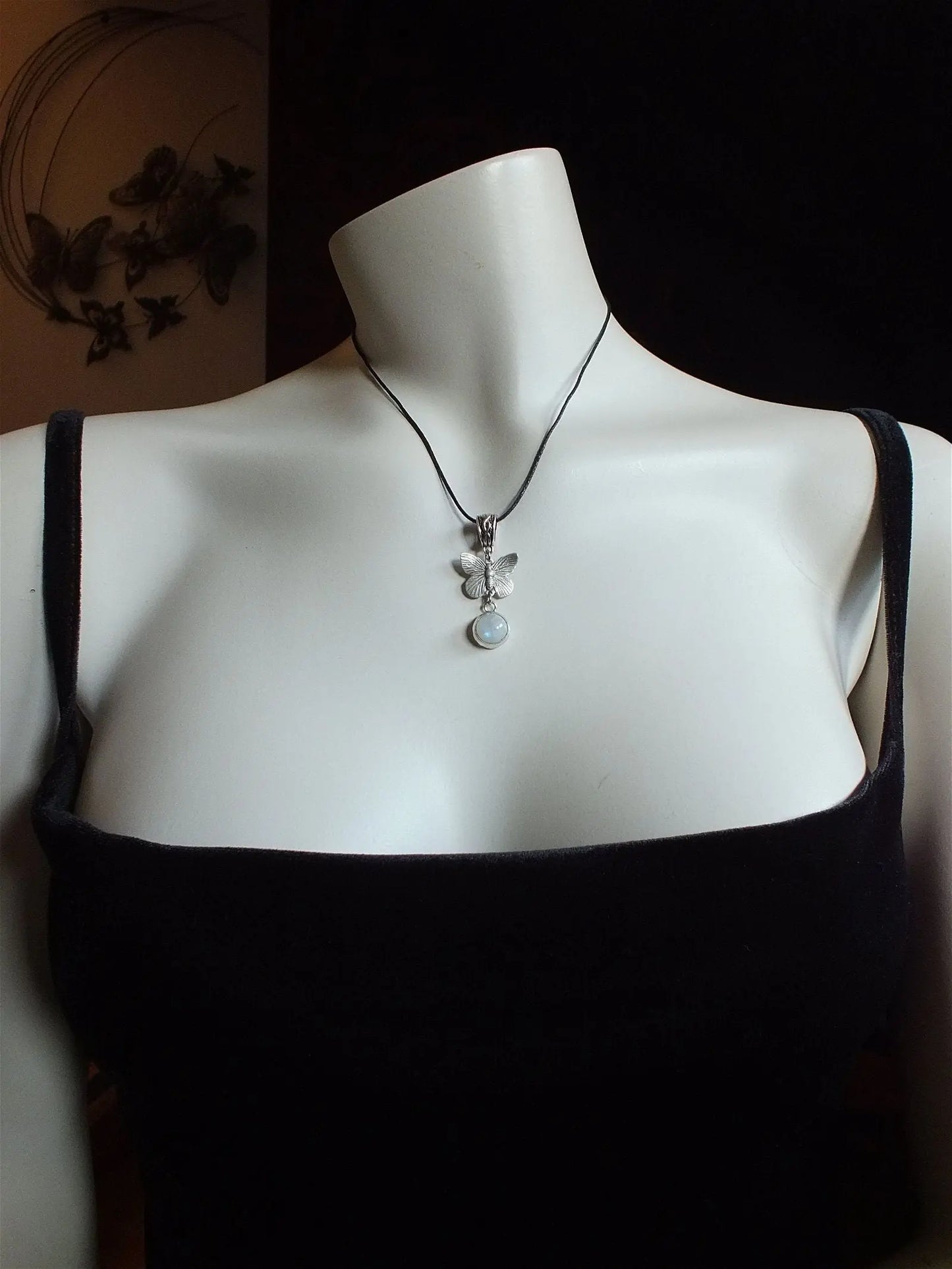Collection papillon labradorite blanche - Aurore Lune 
