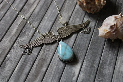 Collier Angélique avec larimar - Aurore Lune 