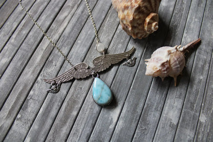 Collier Angélique avec larimar - Aurore Lune 