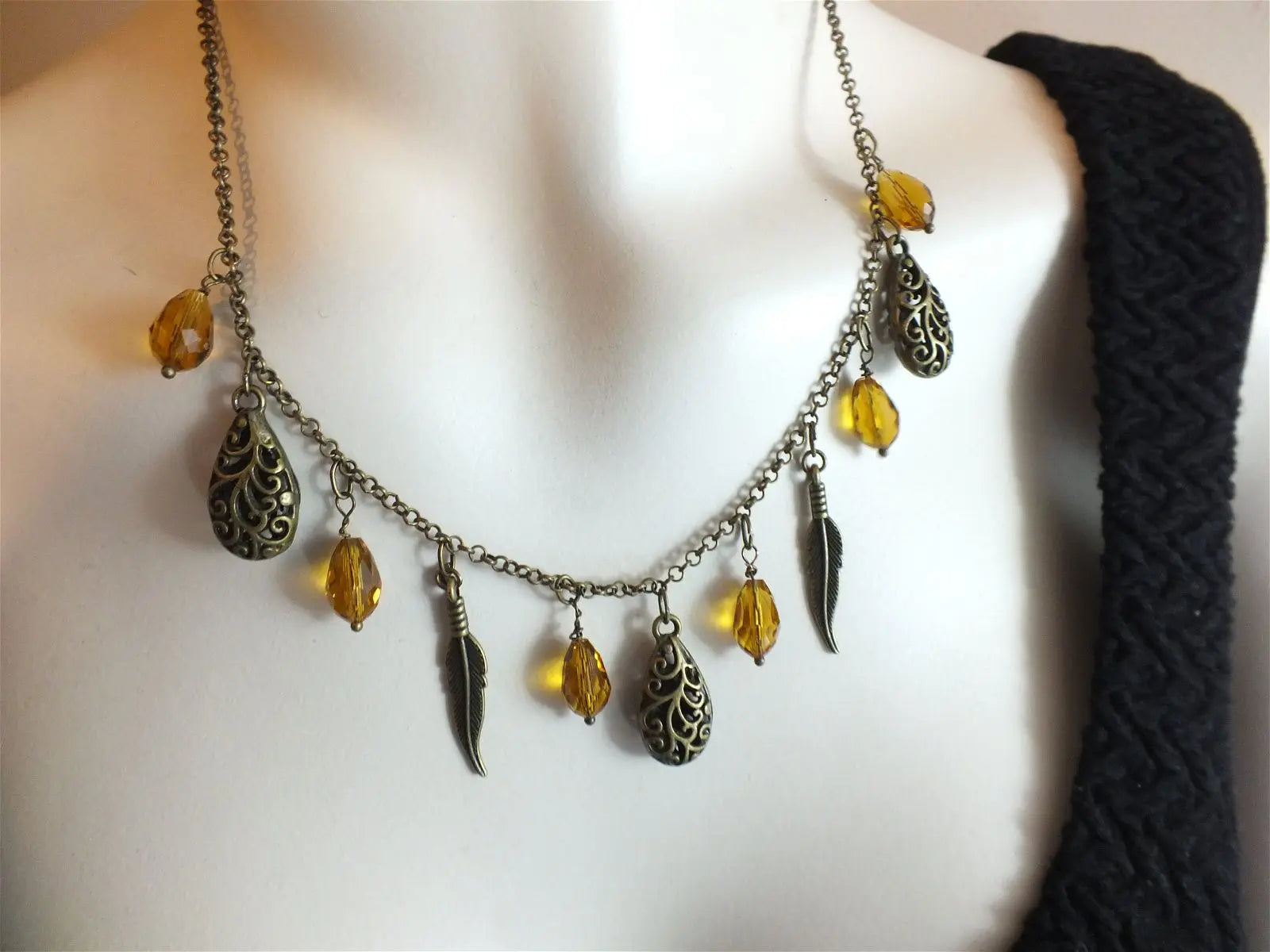 Collier Automnal unique et original - Aurore Lune 