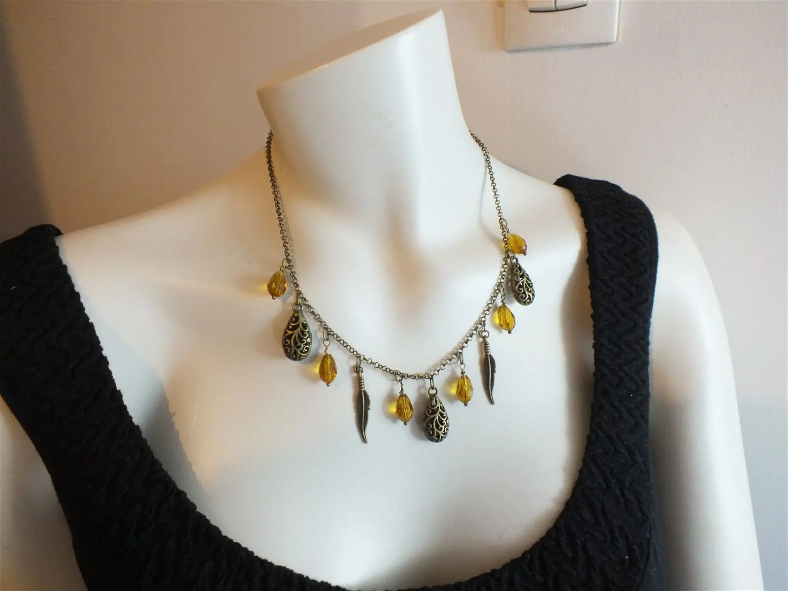 Collier Automnal unique et original - Aurore Lune 