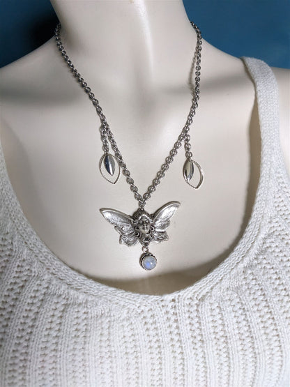 Collier Baroque labradorite blanche*Quand les Anges veillent* - Aurore Lune 