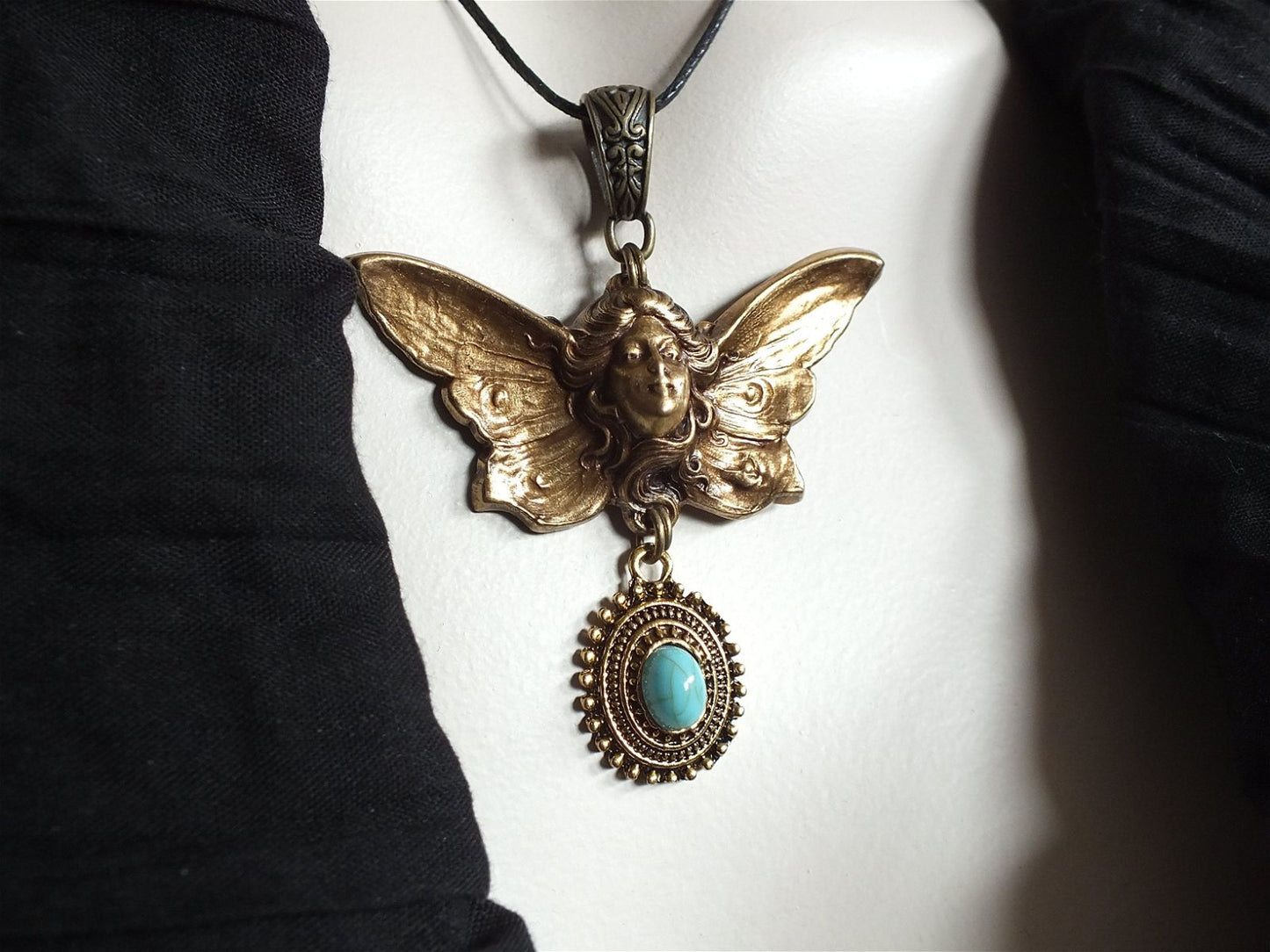 Collier IMITATION turquoise - Aurore Lune 