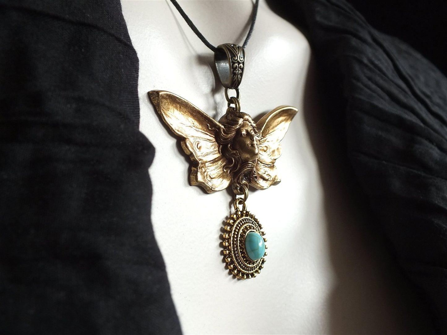 Collier IMITATION turquoise - Aurore Lune 