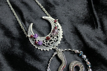 Collier Serpent et Améthyste Grenats * Etoile Sensuelle * - Aurore Lune 