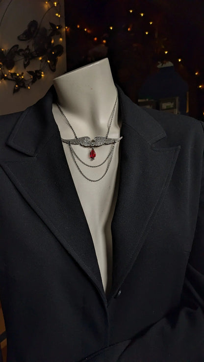 Collier ailes et chaînettes - Aurore Lune 