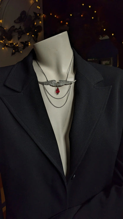 Collier ailes et chaînettes - Aurore Lune 