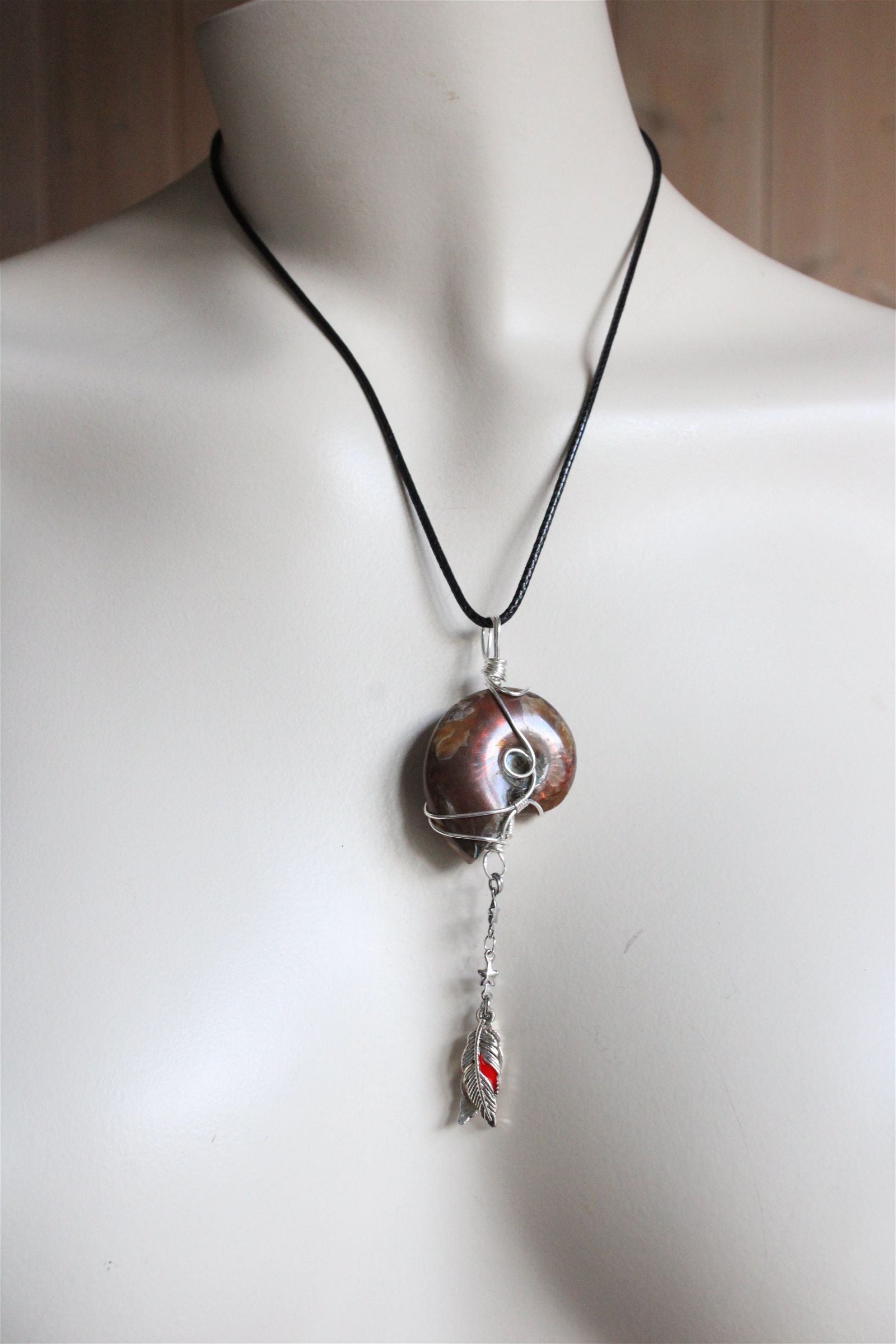 Collier ammonite recto verso - Aurore Lune 