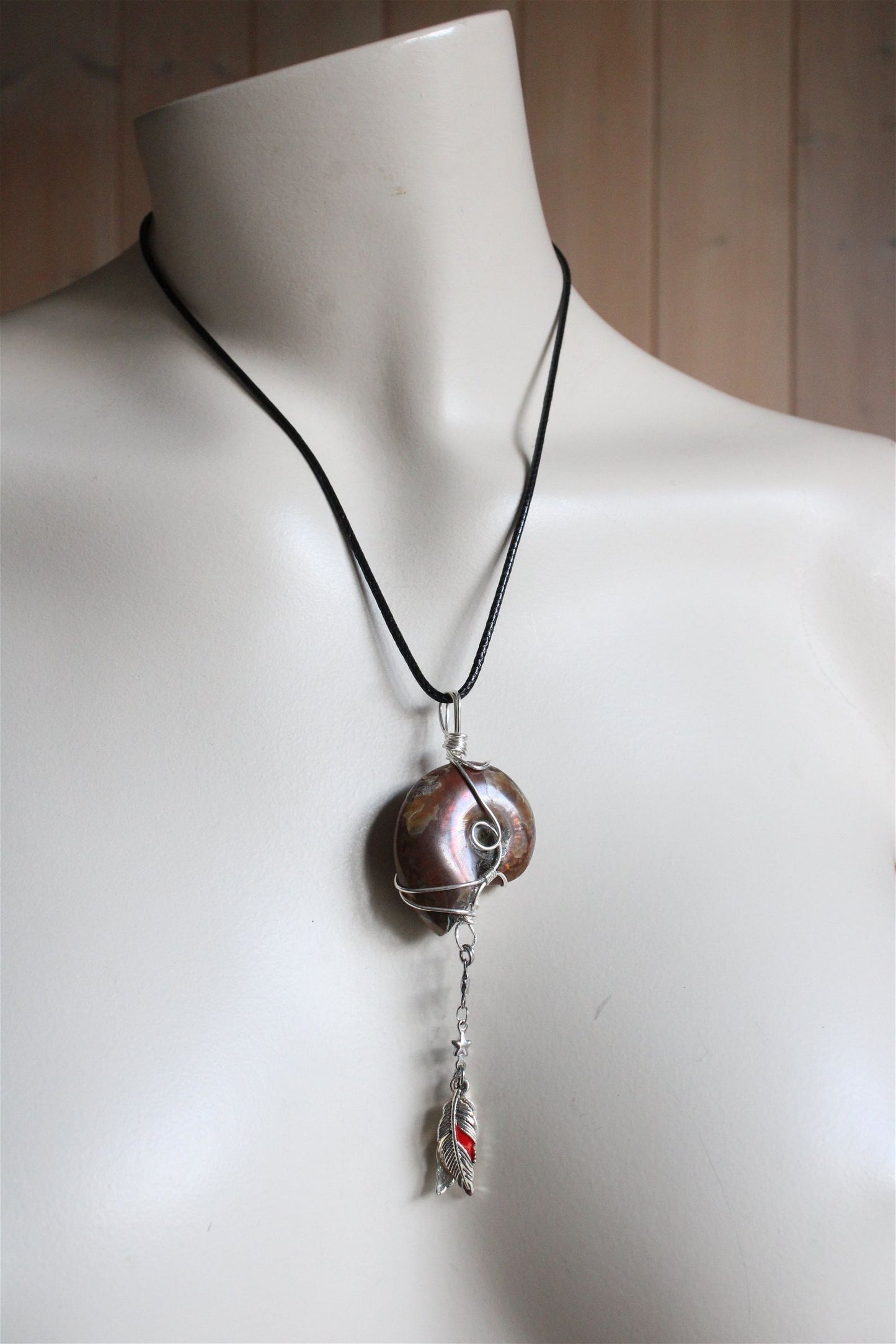 Collier ammonite recto verso - Aurore Lune 