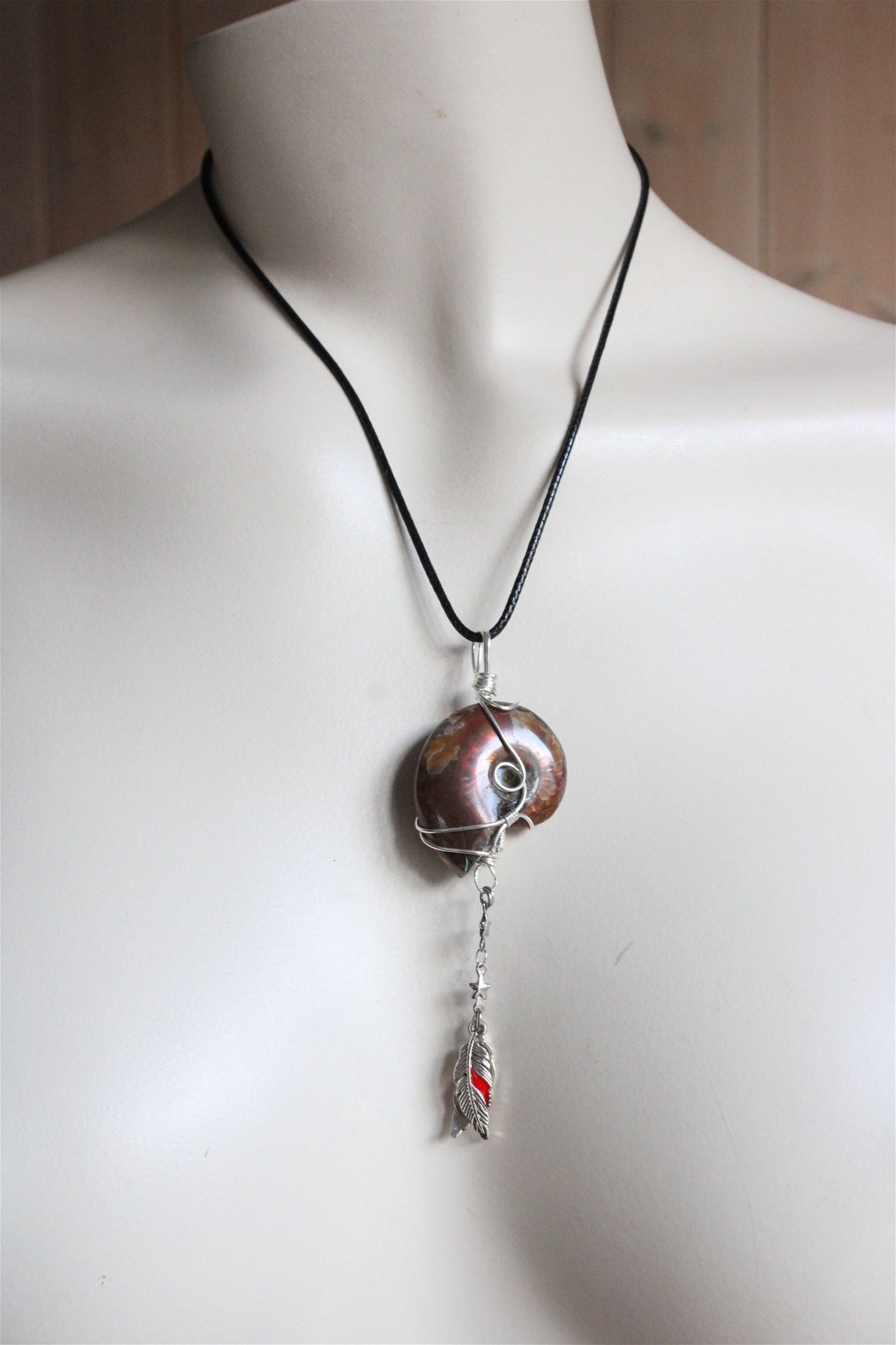 Collier ammonite recto verso - Aurore Lune 