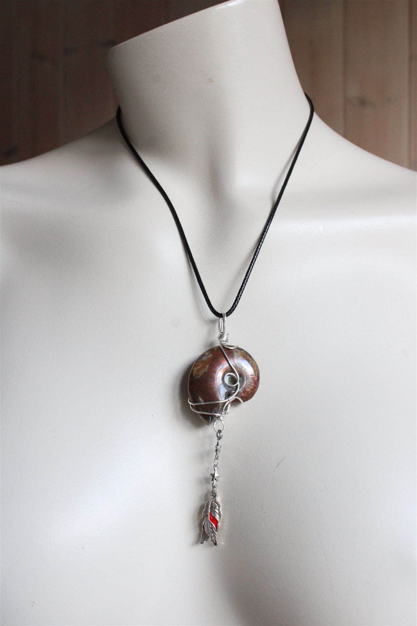 Collier ammonite recto verso - Aurore Lune 