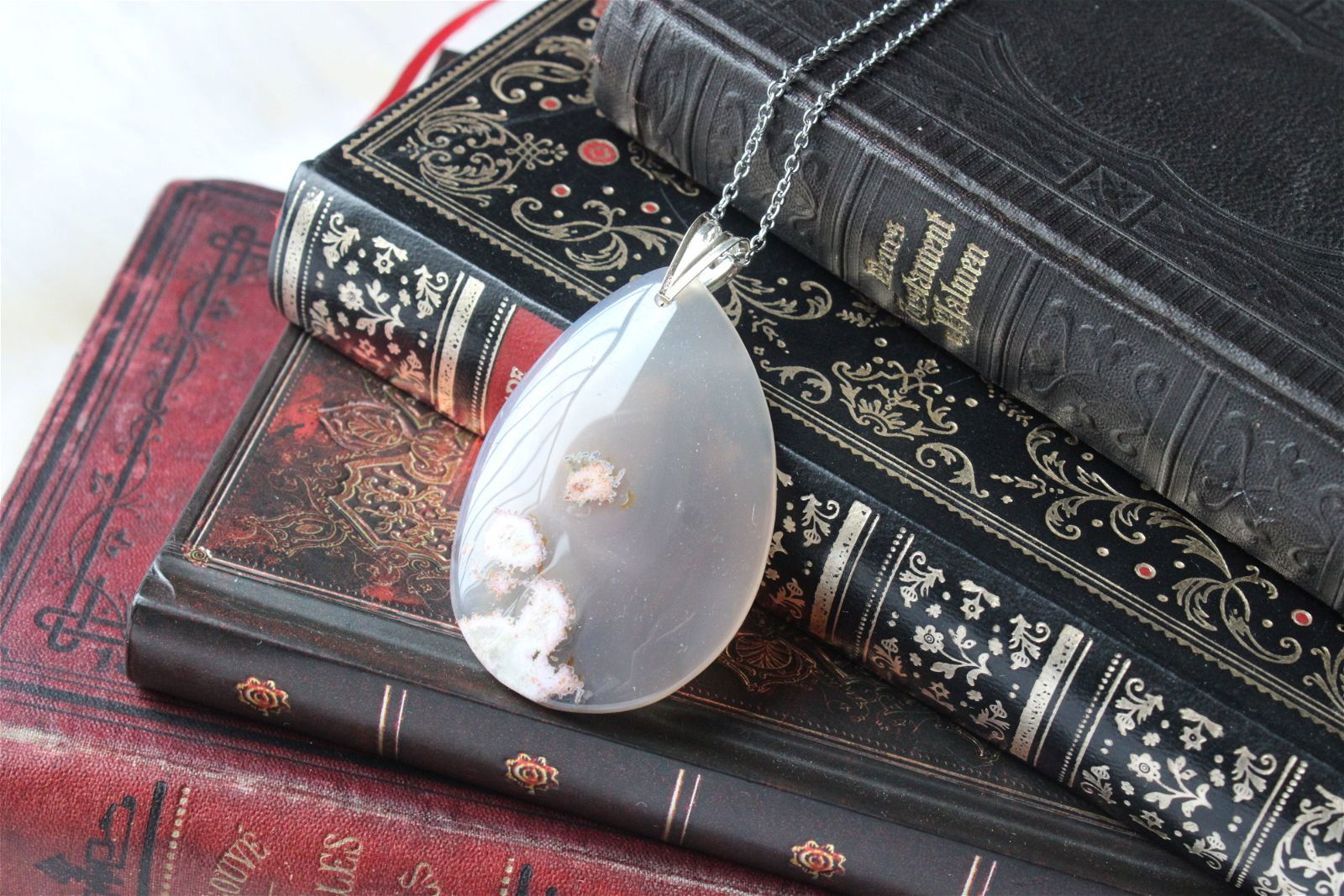 Collier avec agate - Aurore Lune 