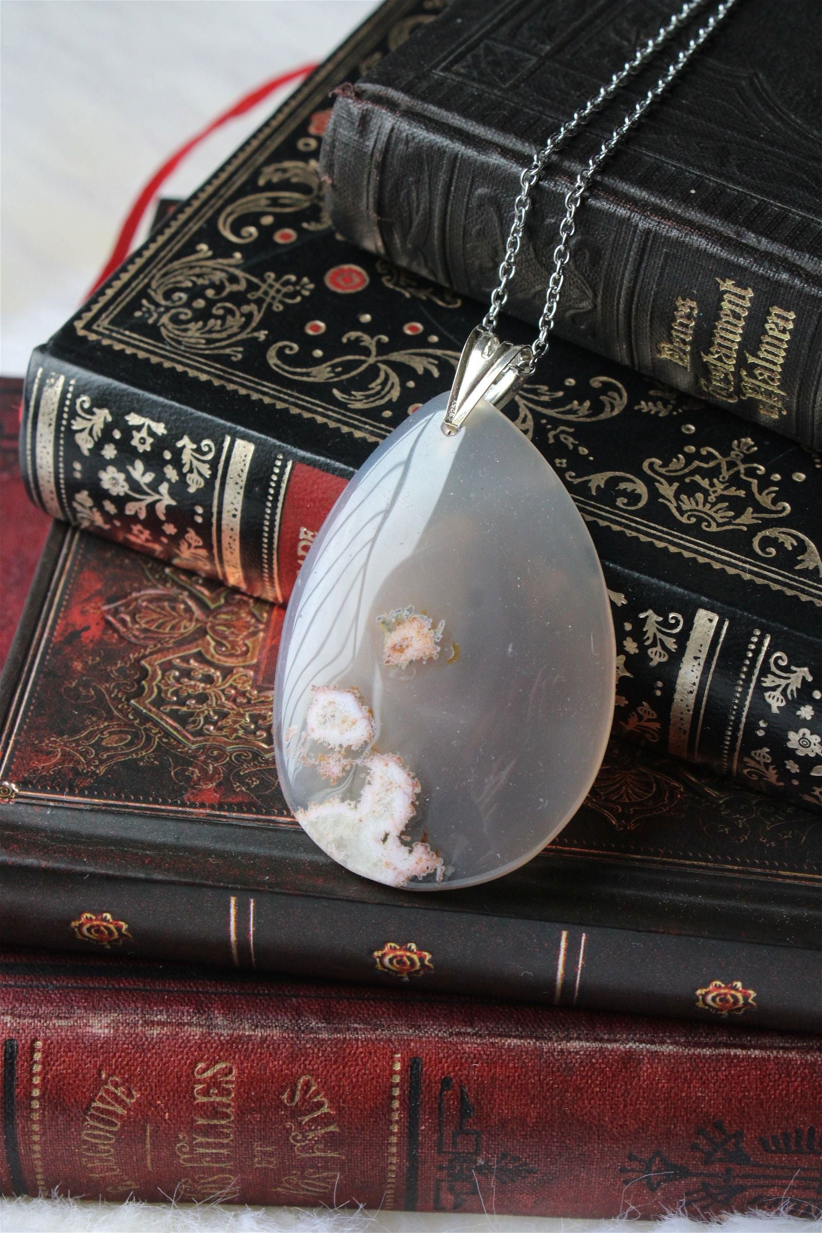 Collier avec agate - Aurore Lune 