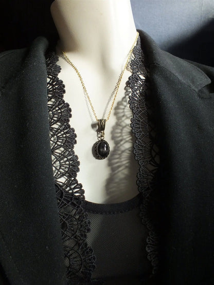 Collier avec diopside étoilé - Aurore Lune 
