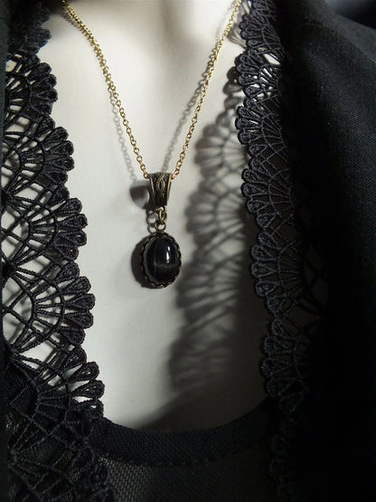Collier avec diopside étoilé - Aurore Lune 