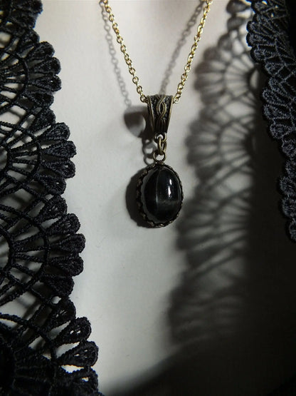Collier avec diopside étoilé - Aurore Lune 