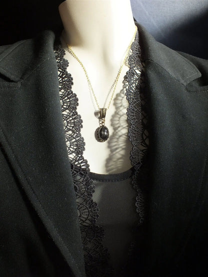 Collier avec diopside étoilé - Aurore Lune 