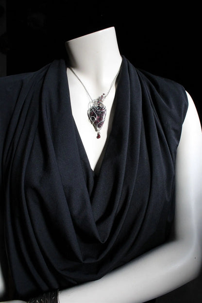 Collier avec eudialyte silver filled - Aurore Lune 
