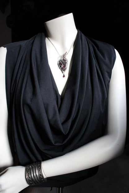 Collier avec eudialyte silver filled - Aurore Lune 