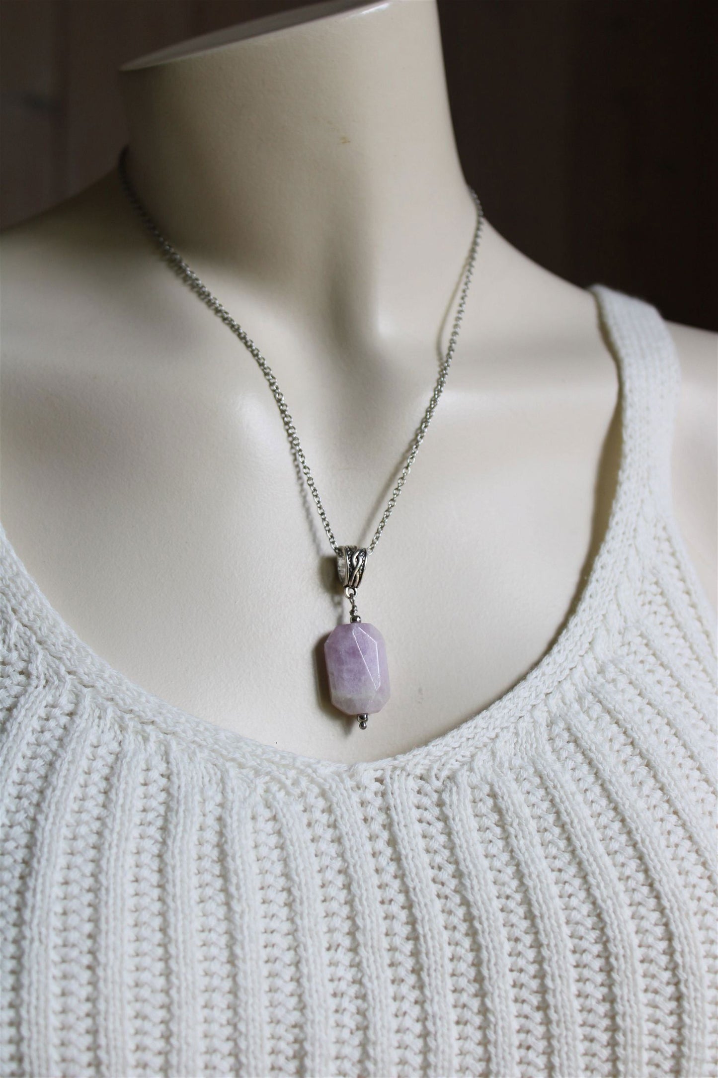 Collier avec kunzite - Aurore Lune 