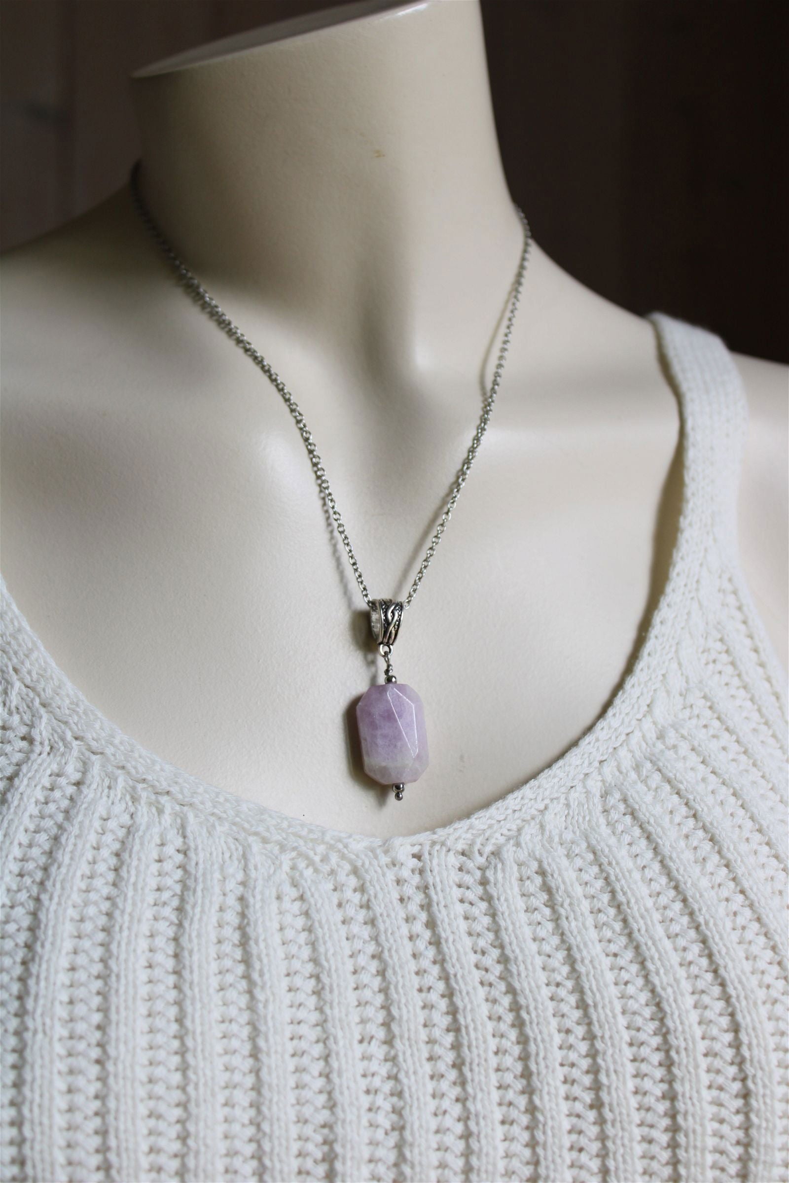 Collier avec kunzite - Aurore Lune 