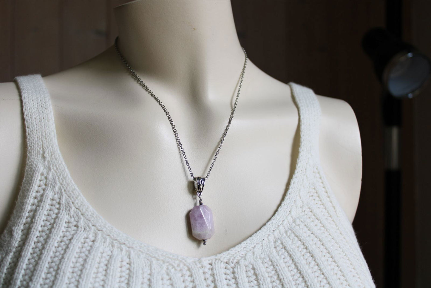Collier avec kunzite - Aurore Lune 