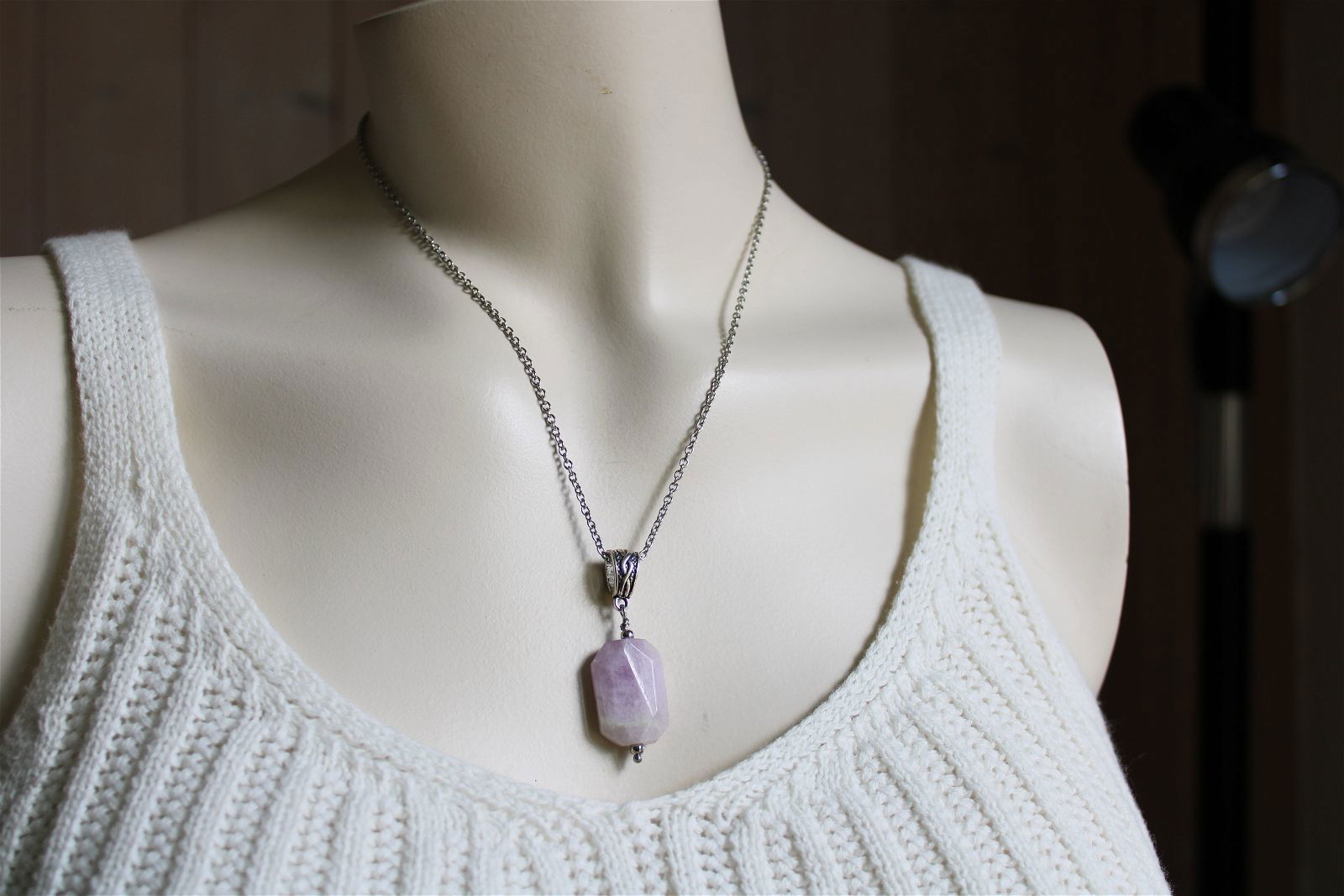 Collier avec kunzite - Aurore Lune 
