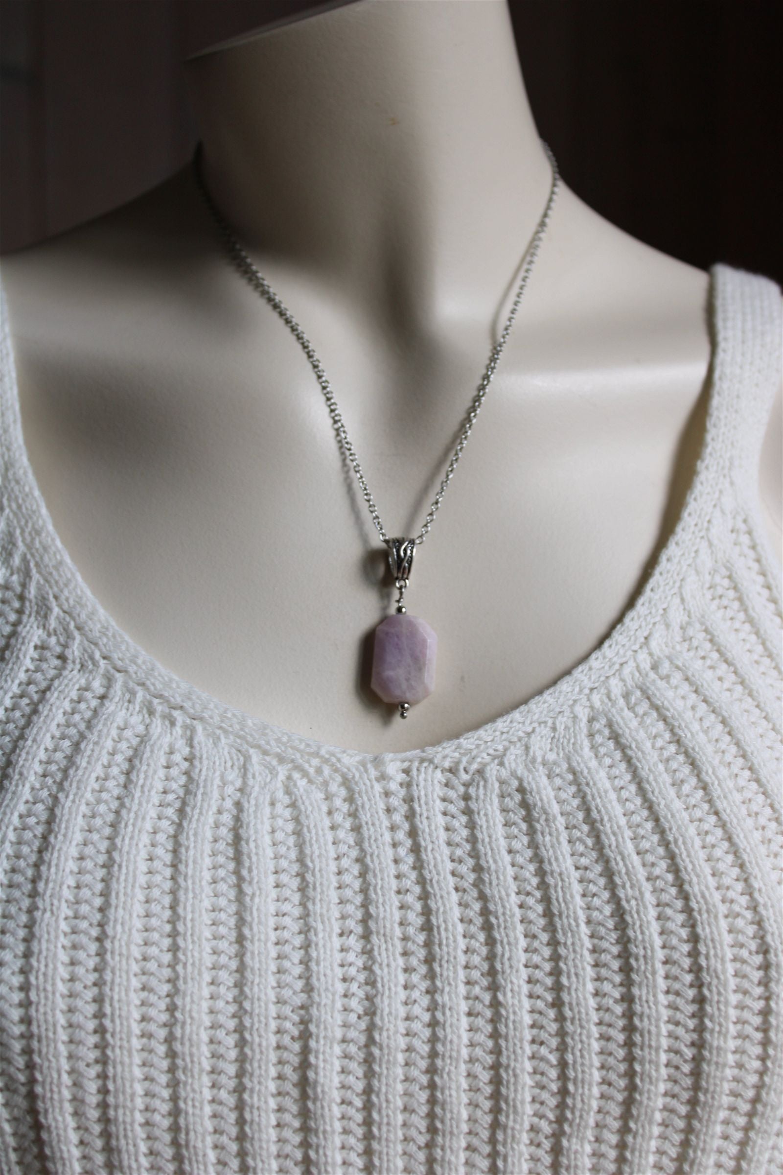 Collier avec kunzite - Aurore Lune 