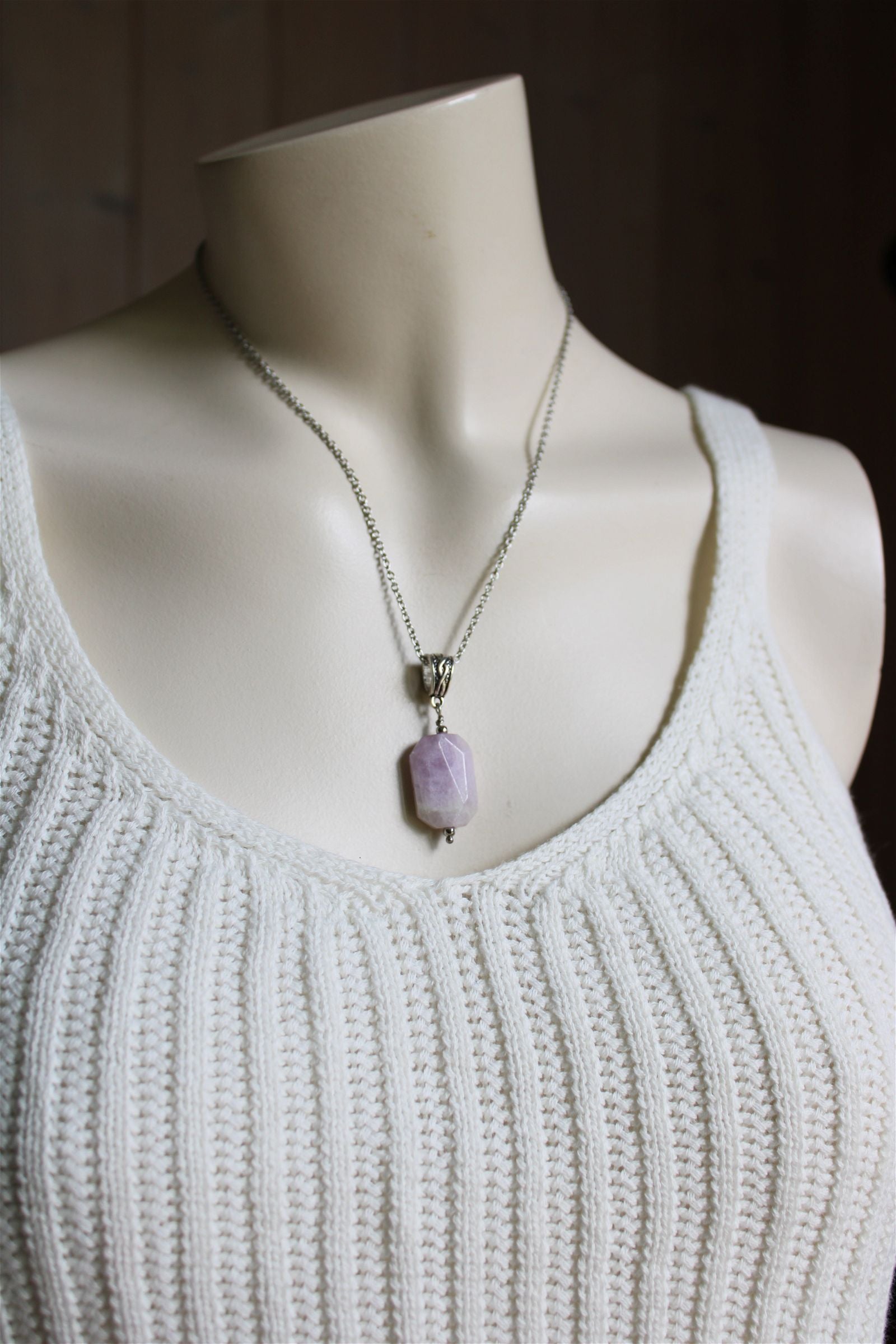 Collier avec kunzite - Aurore Lune 