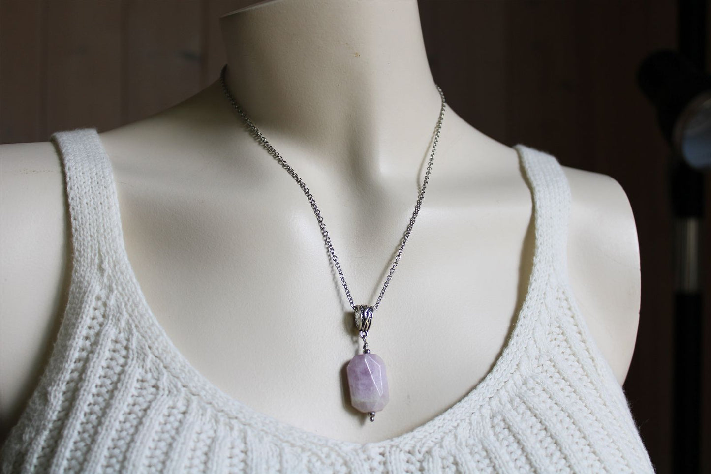 Collier avec kunzite - Aurore Lune 