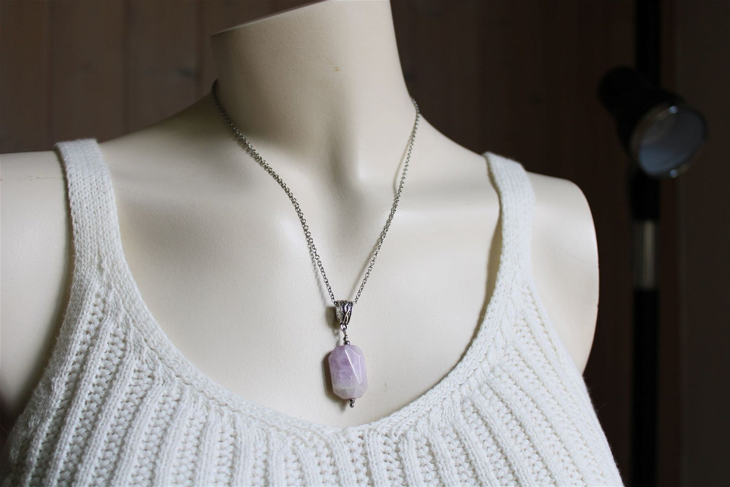 Collier avec kunzite - Aurore Lune 