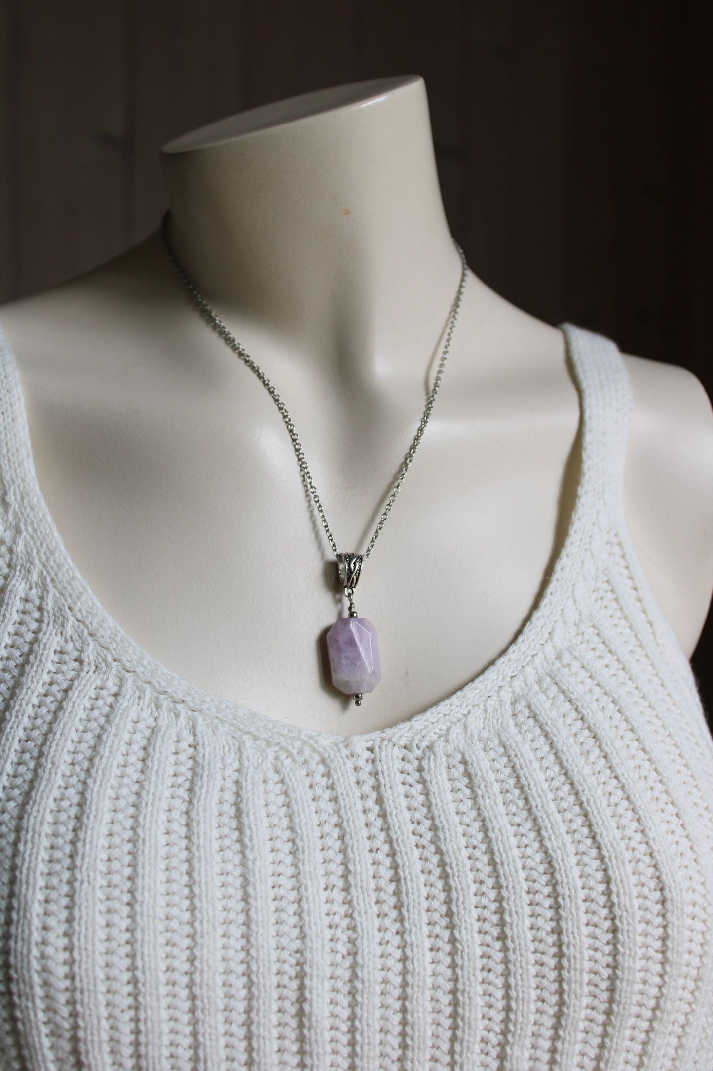 Collier avec kunzite - Aurore Lune 